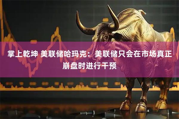 掌上乾坤 美联储哈玛克：美联储只会在市场真正崩盘时进行干预